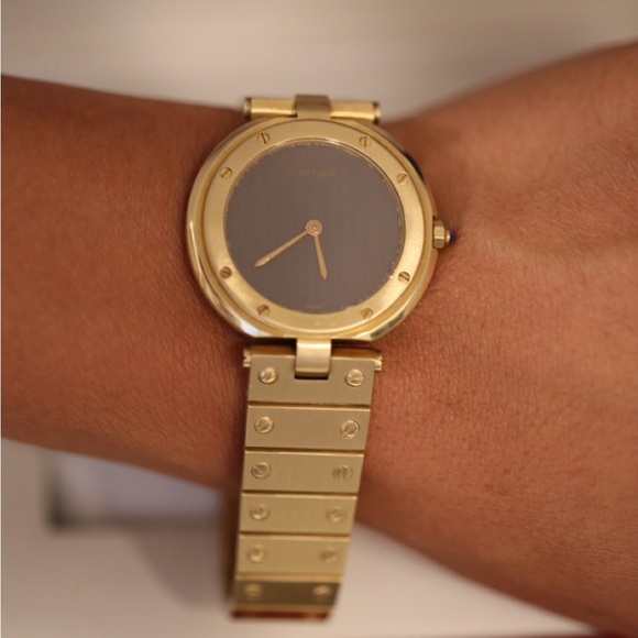 Cartier Santos Ronde yellow gold watch - Picture 3 of 16